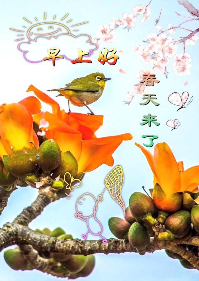 3月10日清晨问候早上好表情图片语录春暖花开新的一天阳光好心情