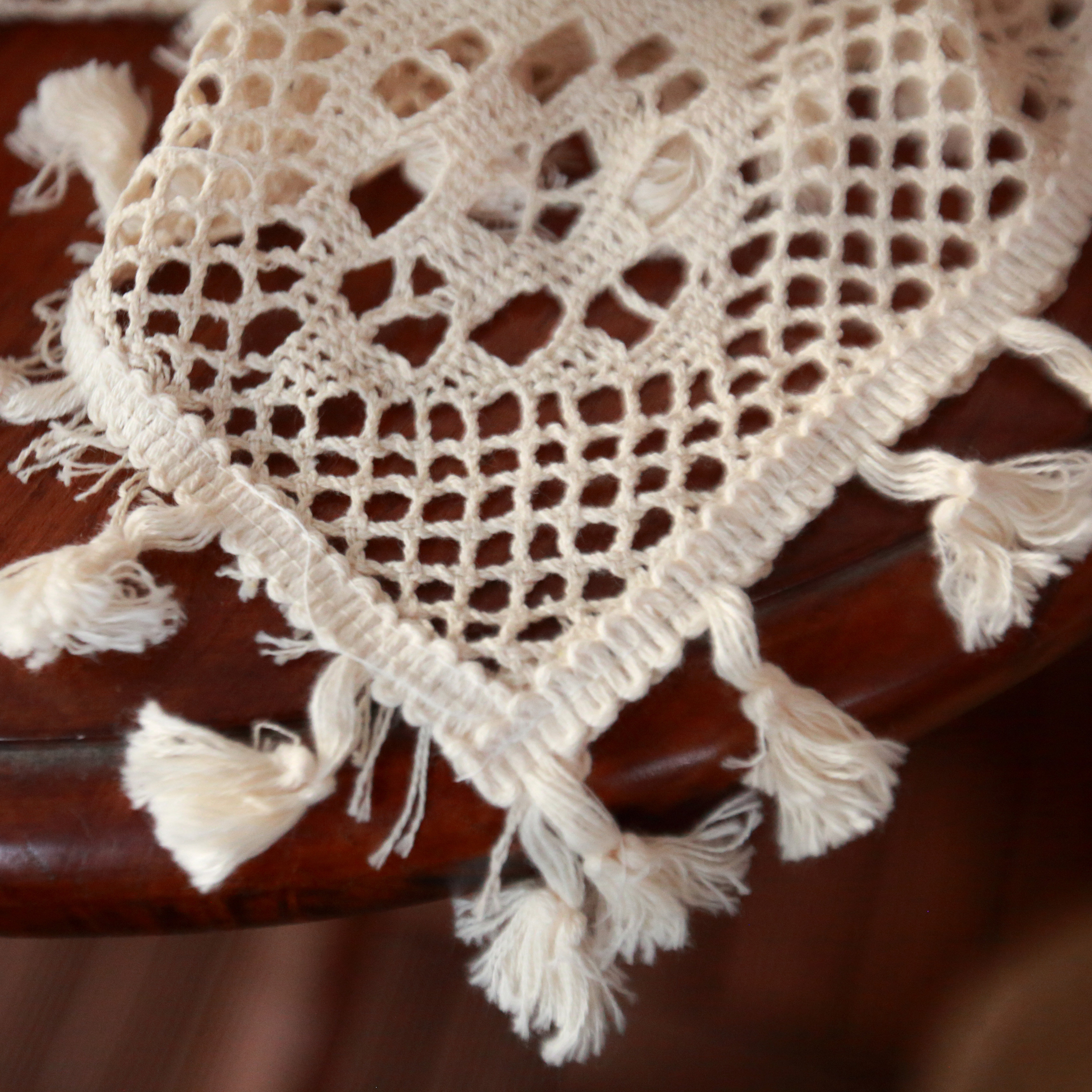 乡村复古盖巾桌布 棉线钩针盖巾茶几布 餐厅布艺盖巾文艺拍摄道具