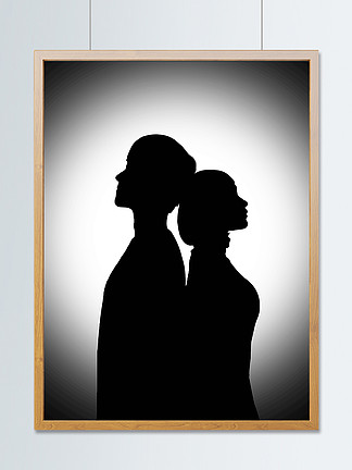 i>情 /i> i>侣 /i>侧面剪影装饰 i> i>插 /i> /i> i> i>画 /i> /i>