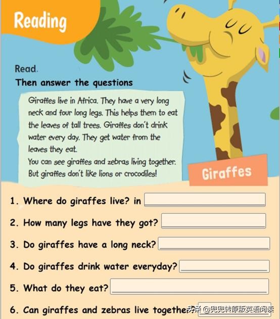 长颈鹿英语怎么说giraffes英语原版阅读