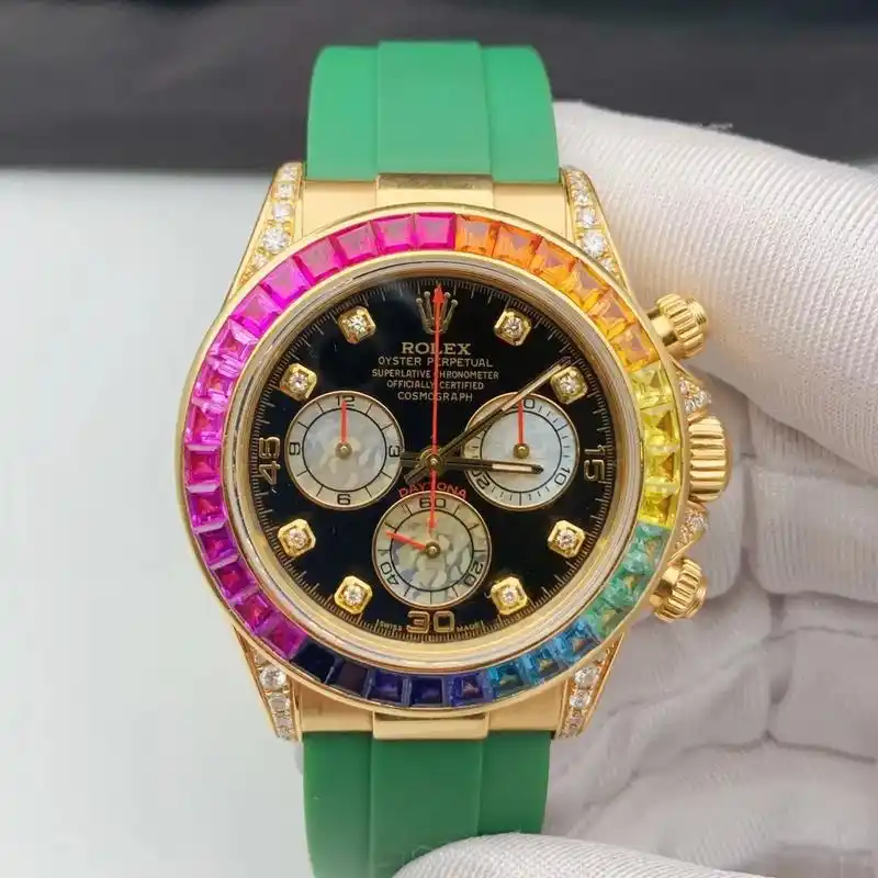 劳力士 迪通拿11651896彩虹圈 18k黄金 自动机械男 - 抖音