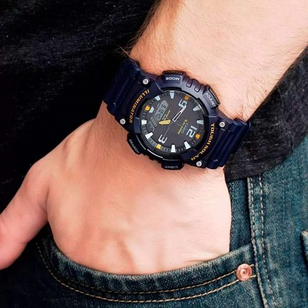 运动卡西欧太阳能手表黑武士防水电子表aq-s810海外直邮日韩腕表