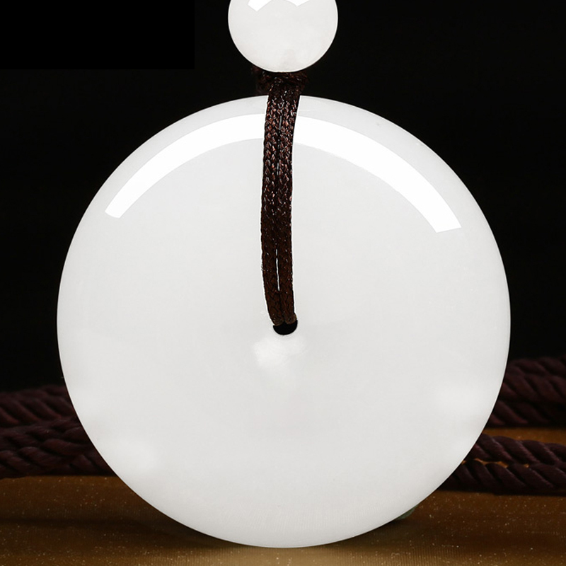 新疆和田玉羊脂玉吊坠女平安扣挂件男玉佩玉器平安吉祥