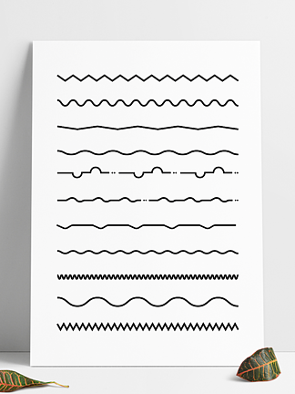 手绘矢量装饰线条不规则曲线波浪线分割线