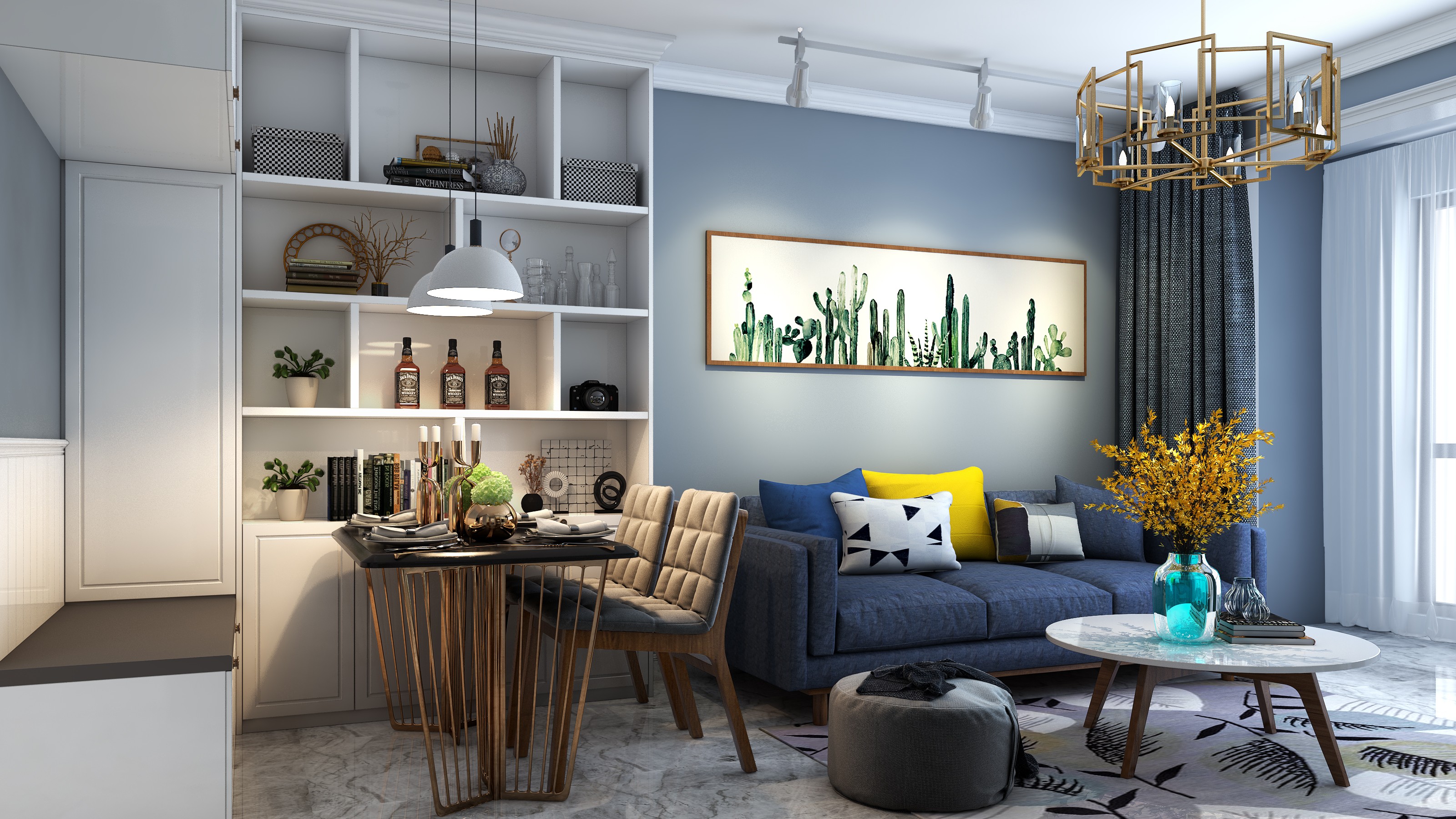 一套小户型样板间 - 效果图交流区-建e室内设计网