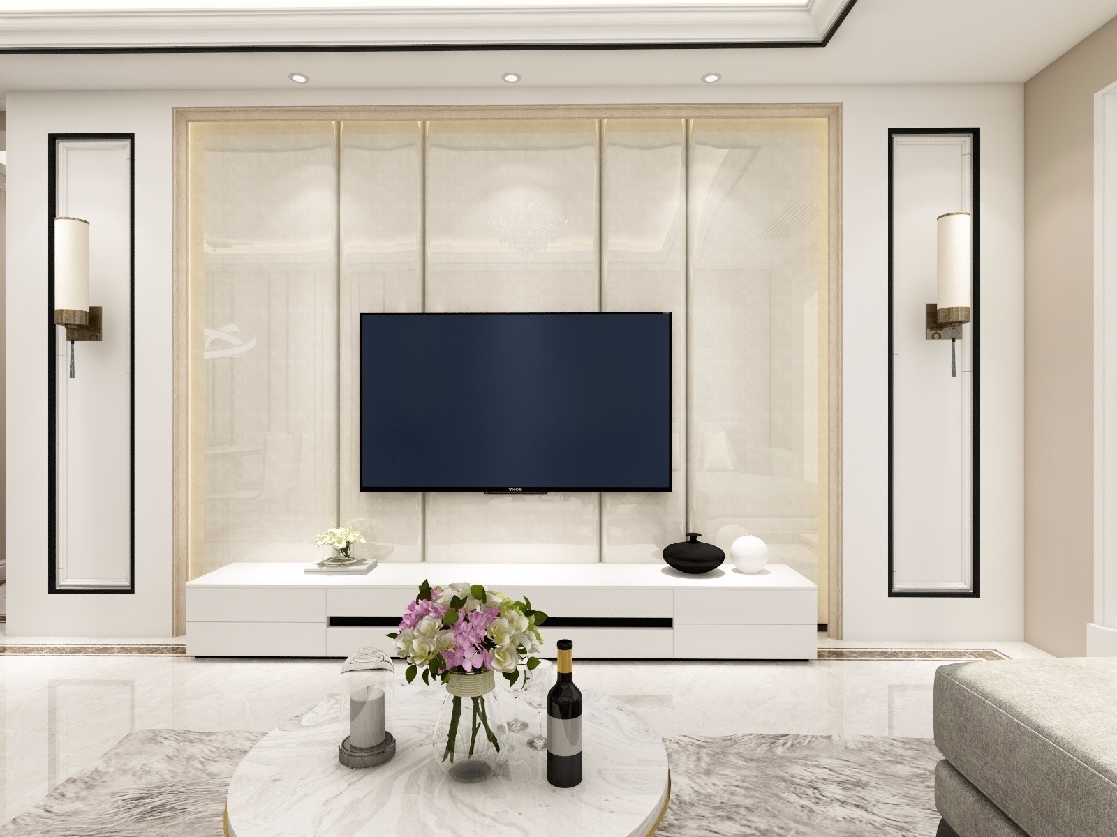 现代简约风格电视背景墙装修效果图