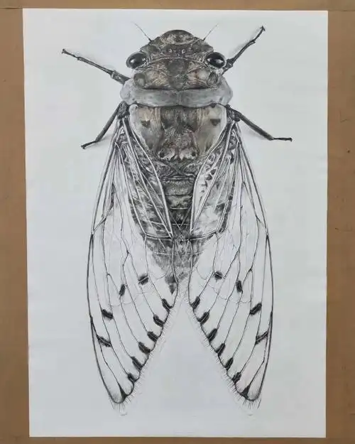 今日超写实素描分享蝉超写实后附步骤图