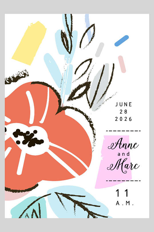 图片-简约花卉手绘海报设计素材-简约花卉手绘海报模板下载-众图网