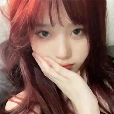 红色系列气质女头像图片红色头发女头 甜美染发女头像真人qq头像_女生