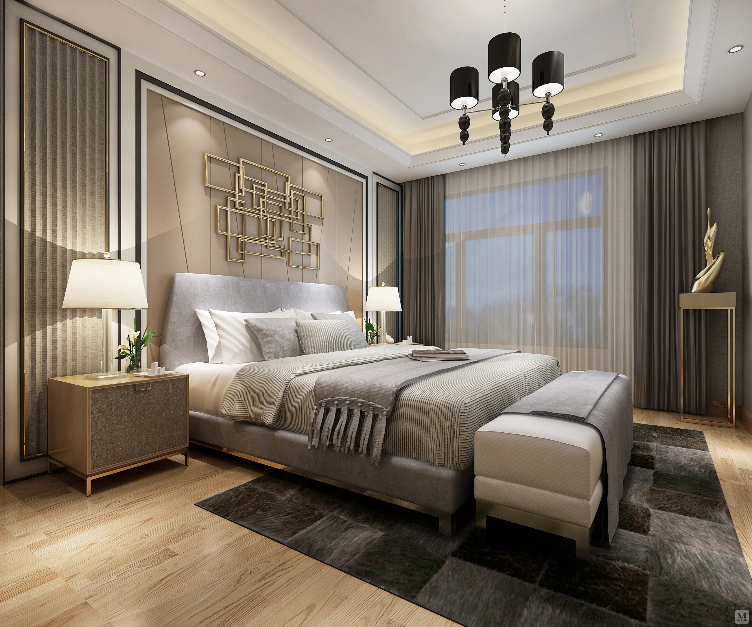 简约卧室吊顶装修效果图