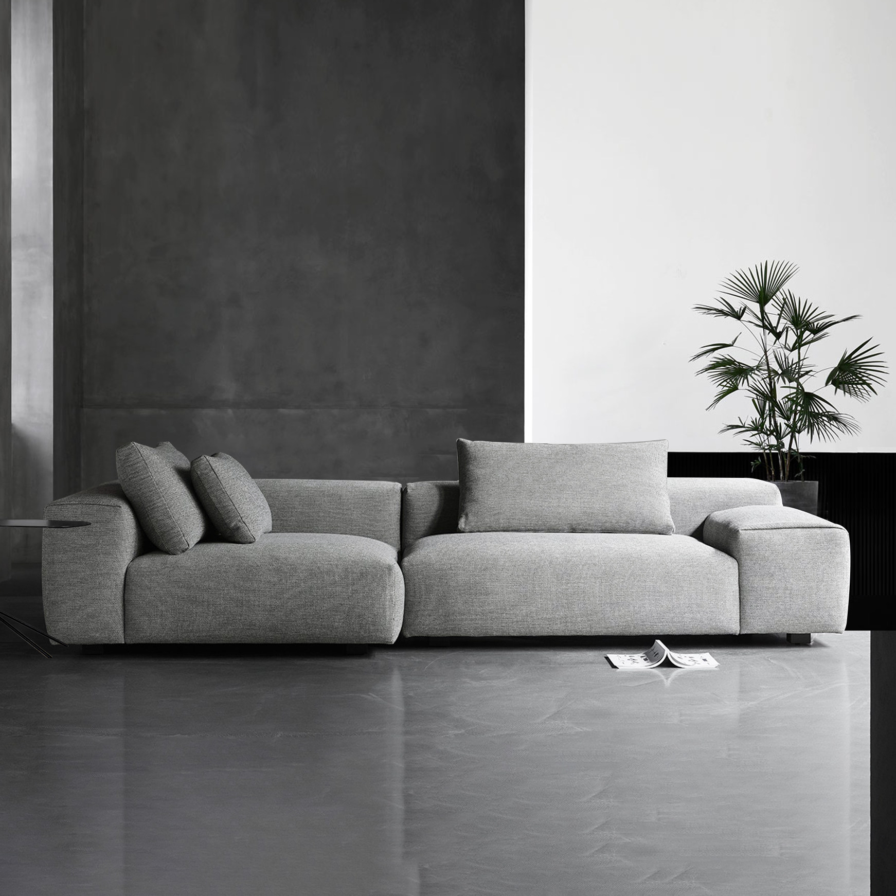 北欧欧意式极乳胶客厅大小户型豆腐块羊羔绒多布艺沙发