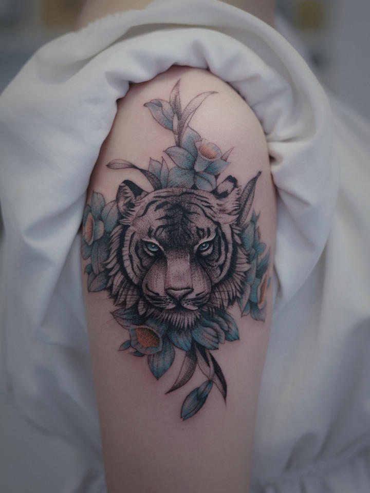 老虎纹身_纹身图案手稿图片_刘大鹏的纹身作品集