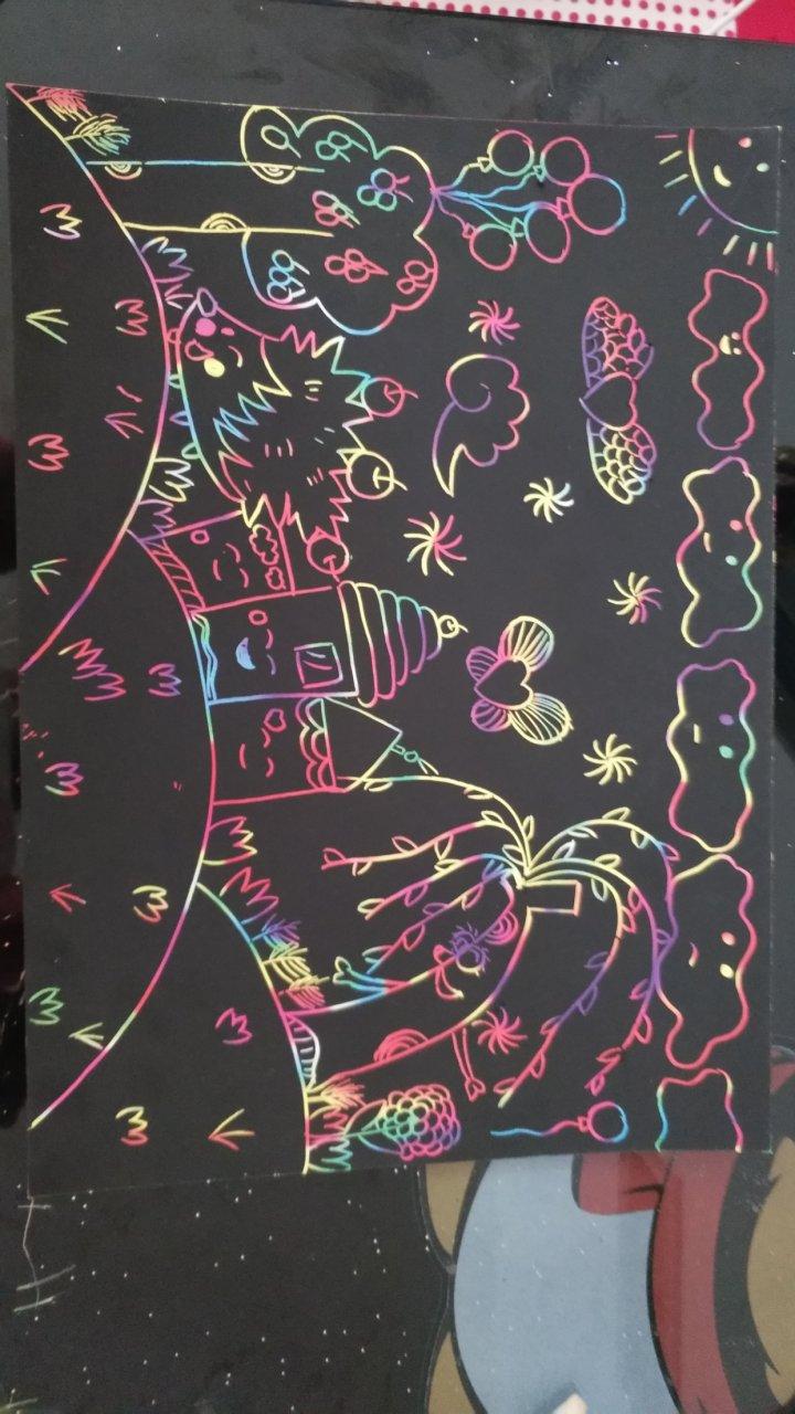 刮画简笔画卡通