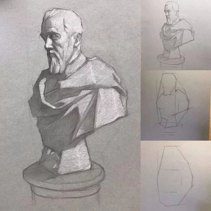 石膏头像步骤教学—学会石膏头像,素描进步快人一步