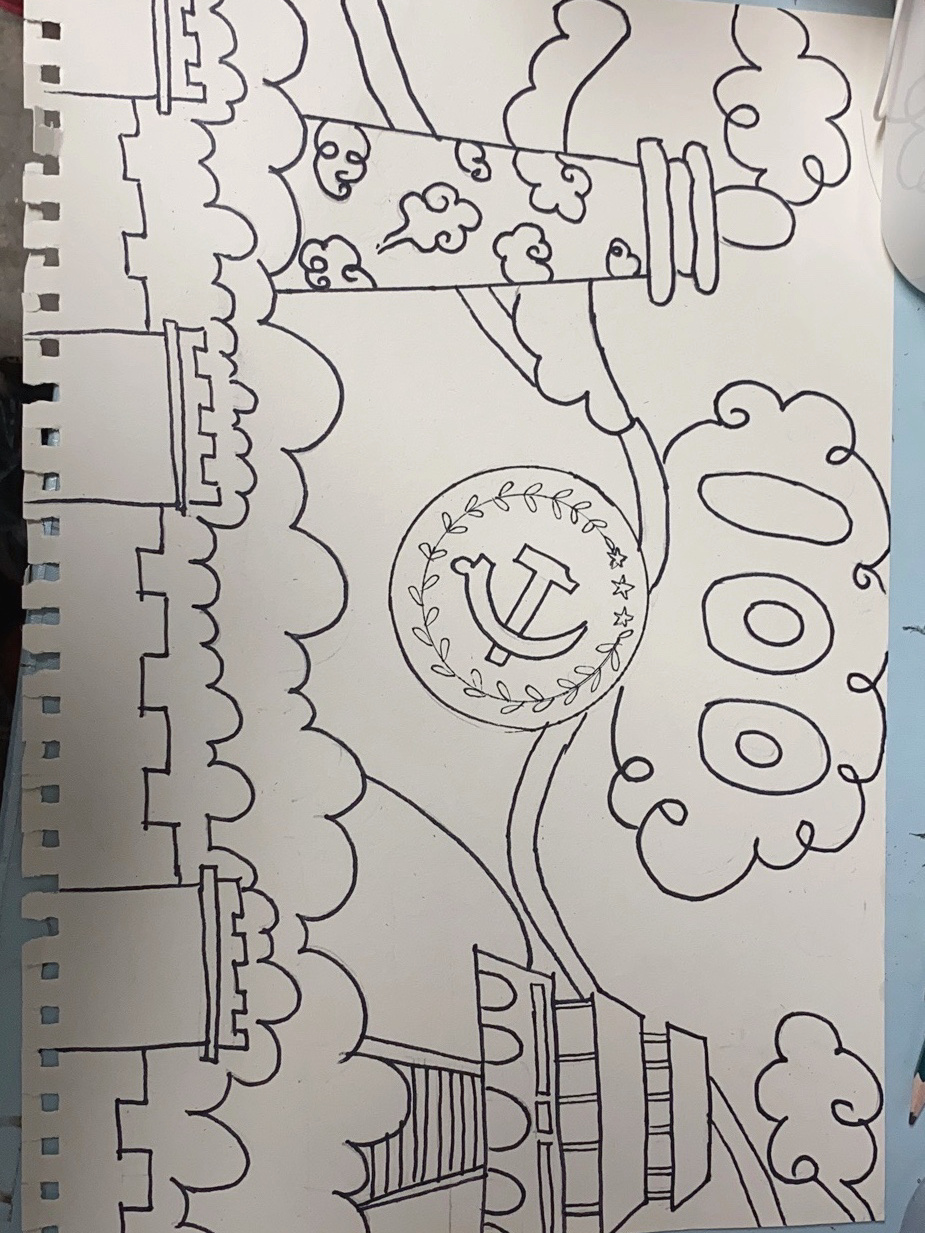 《建党100周年》儿童画96 建党100周年简笔画