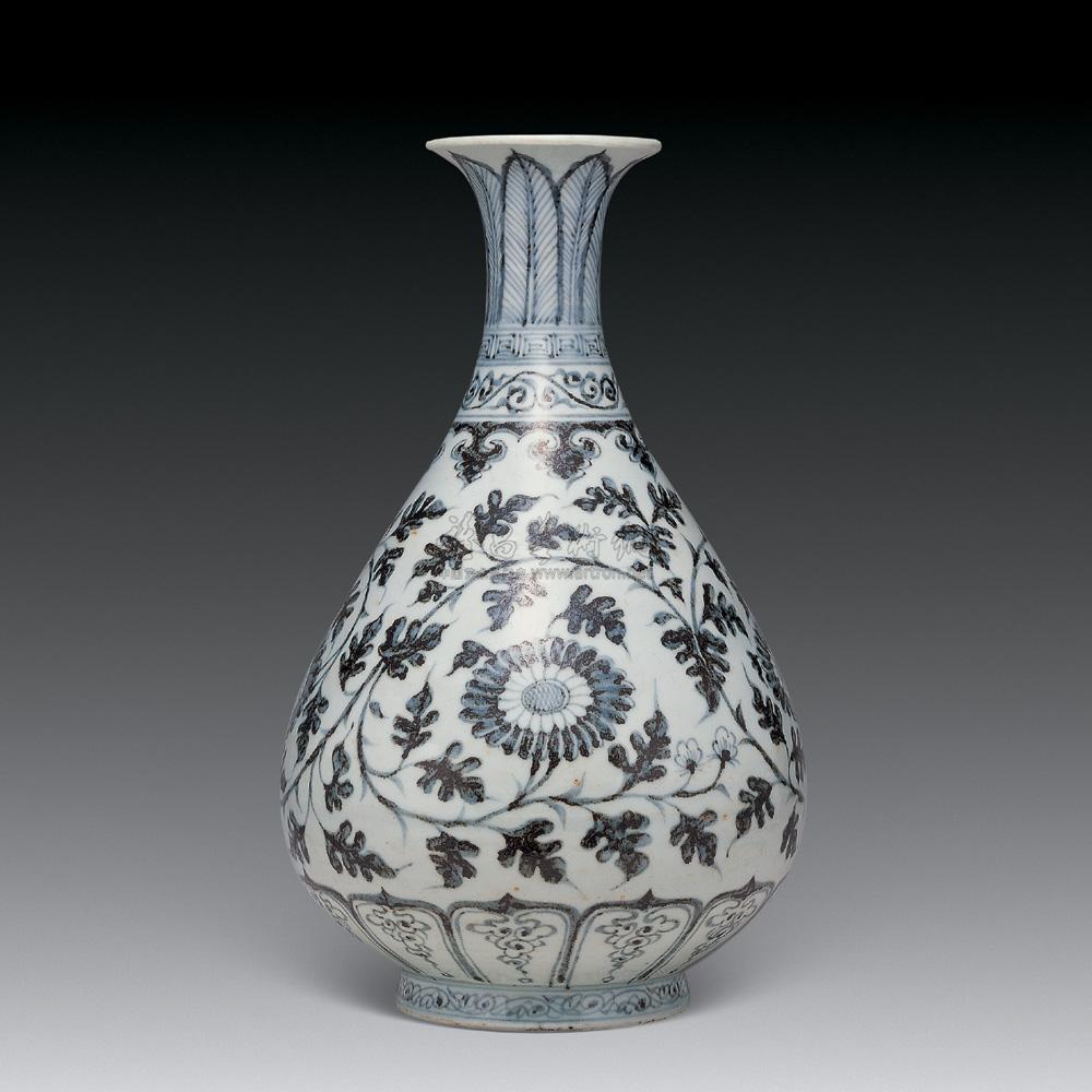 【明洪武 青花缠枝莲玉壶春瓶】拍卖品_图片_价格_鉴赏_明代青花瓷器