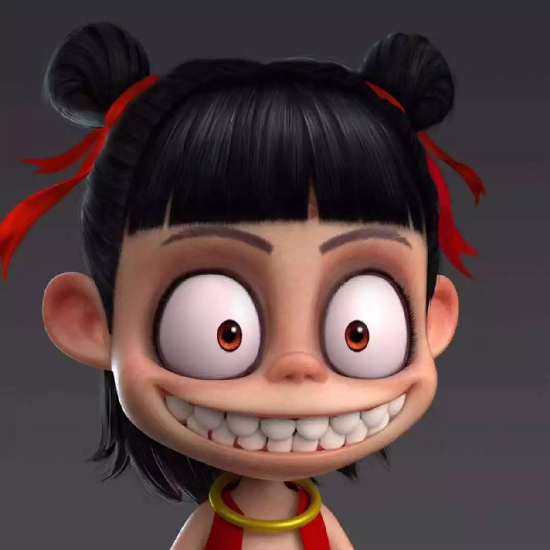 ▽哪吒的烟熏妆也敲可爱