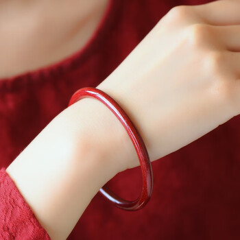 朱砂手镯女紫金沙手镯原矿手镯心经手镯女手镯细手镯 心经款58内径