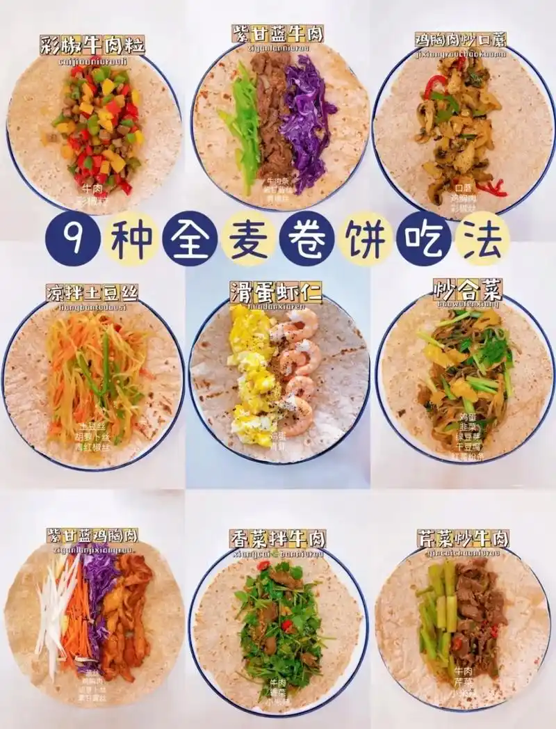 来咯来咯～减脂20斤的食谱分享来咯.这个黑全麦卷饼我们家里一 - 抖音