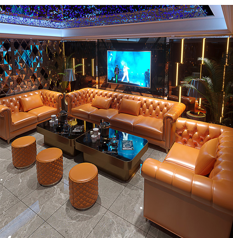 轻奢风ktv沙发定制k房包厢u型l转角歌厅专用酒吧卡座沙发茶几组合