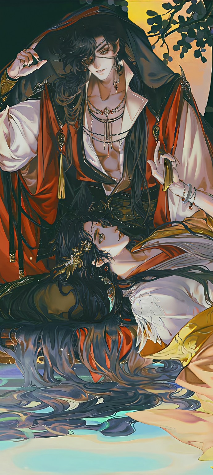 天官赐福#浅修了一下天官赐福漫画三周年贺图,可以拿去当壁纸辣!