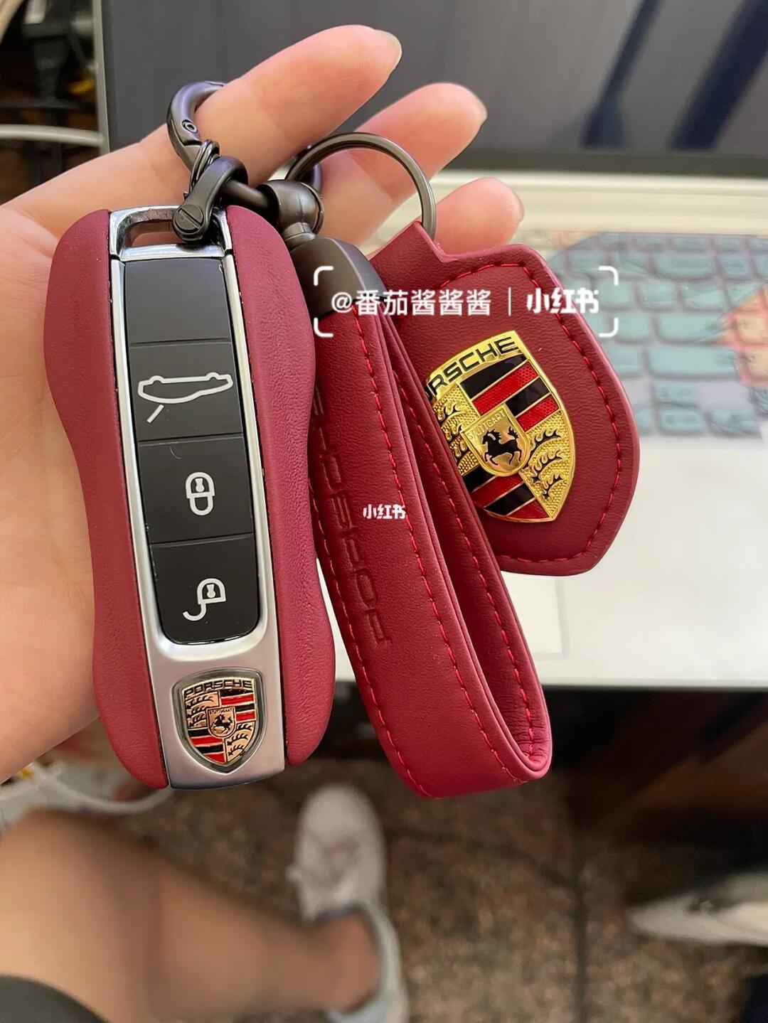 保时捷车钥匙壳波尔多红