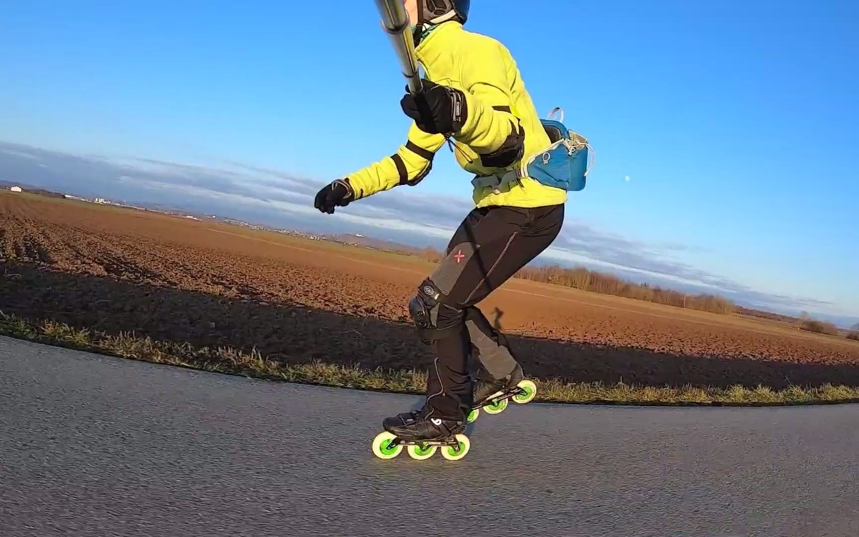 inline skate fun in the winter sun