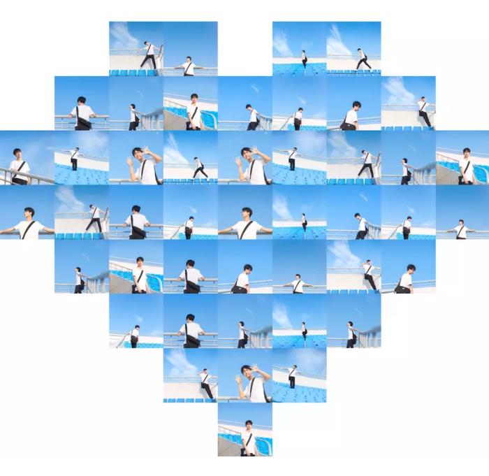 九宫格拼图,教你制作抖音上超火的心形九宫格拼图