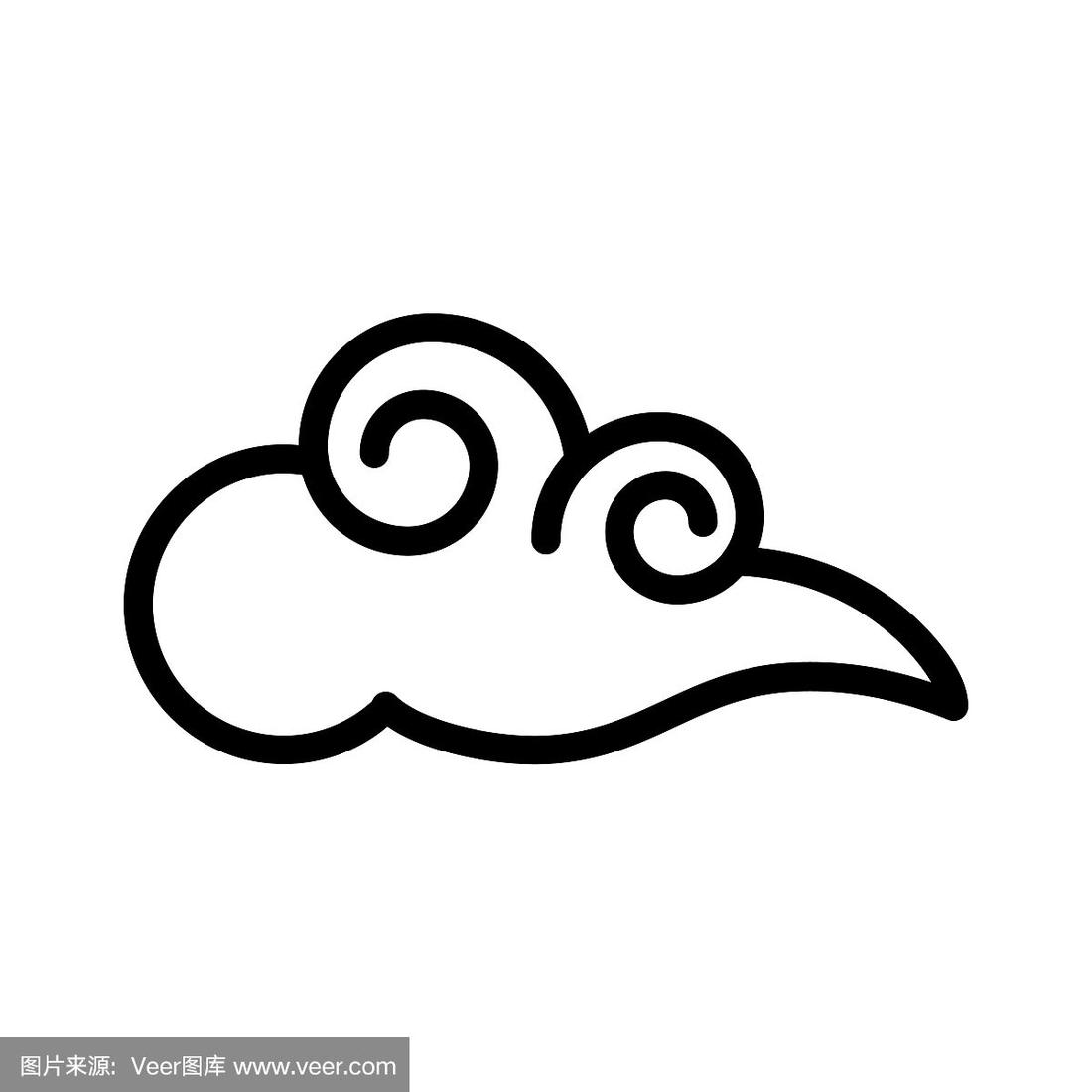 中国云中国农历新年线的图标