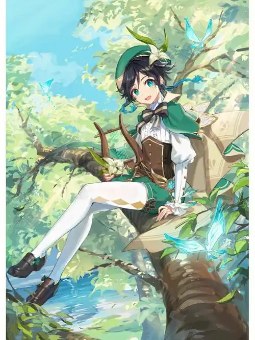 愿你困于无风之地,我将奏响高天之歌#壁纸分享  #原神  #温迪  #巴