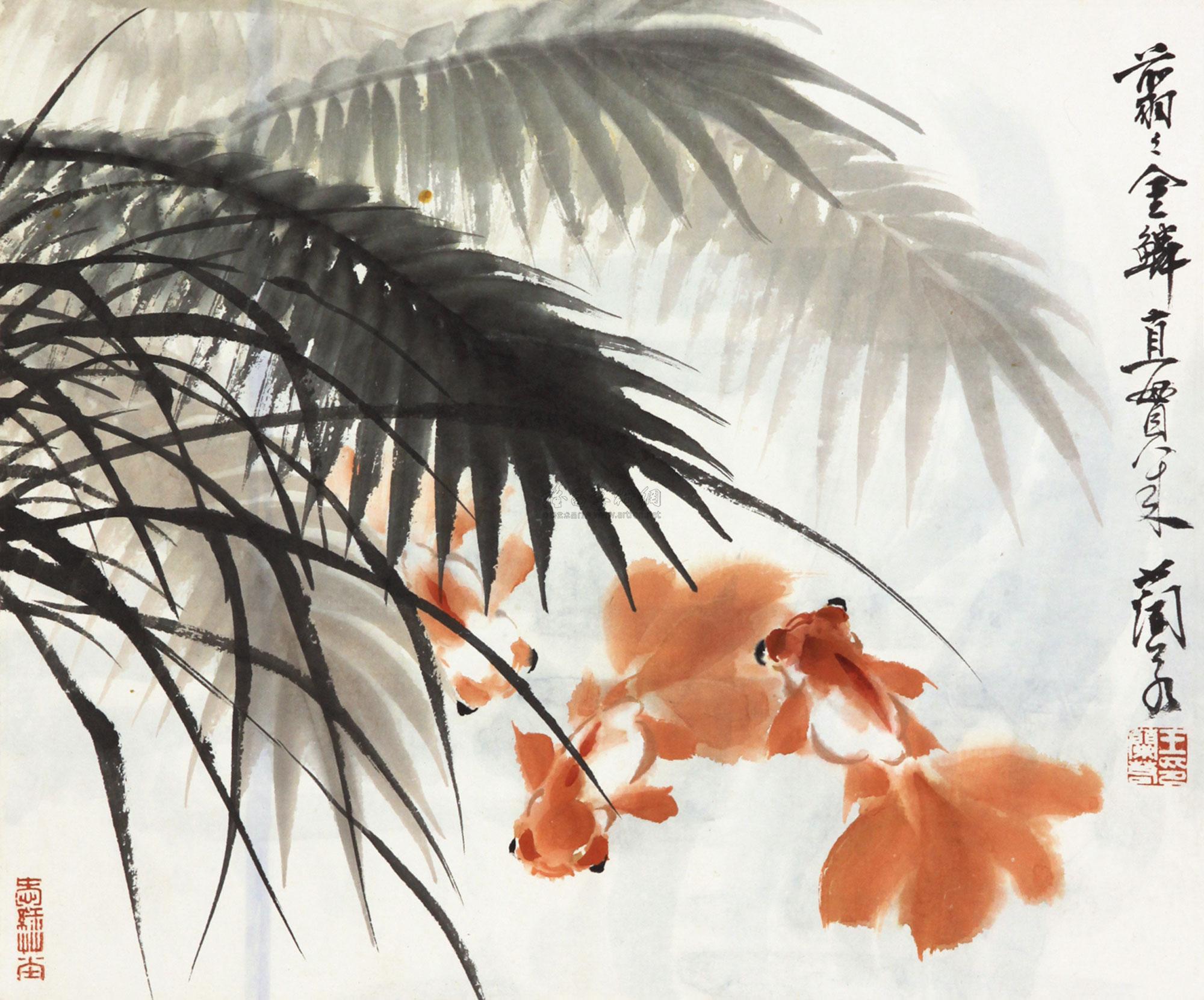 0147 金鱼 立轴 纸本