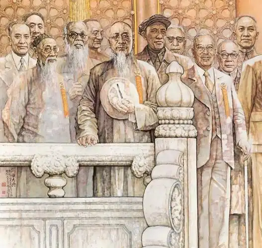 著名画家赵建成巨幅水墨人物画作开国大典捐赠座谈会在青举行