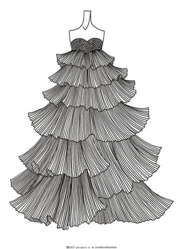 华丽端庄的舞会裙子简笔画图片长裙子简笔画图片 如何画长裙公主裙