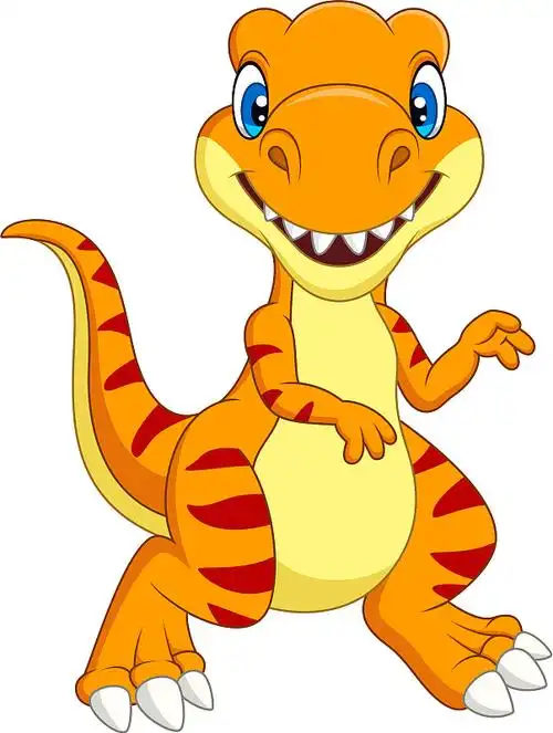 卡通霸王龙孤立在白色背景图片