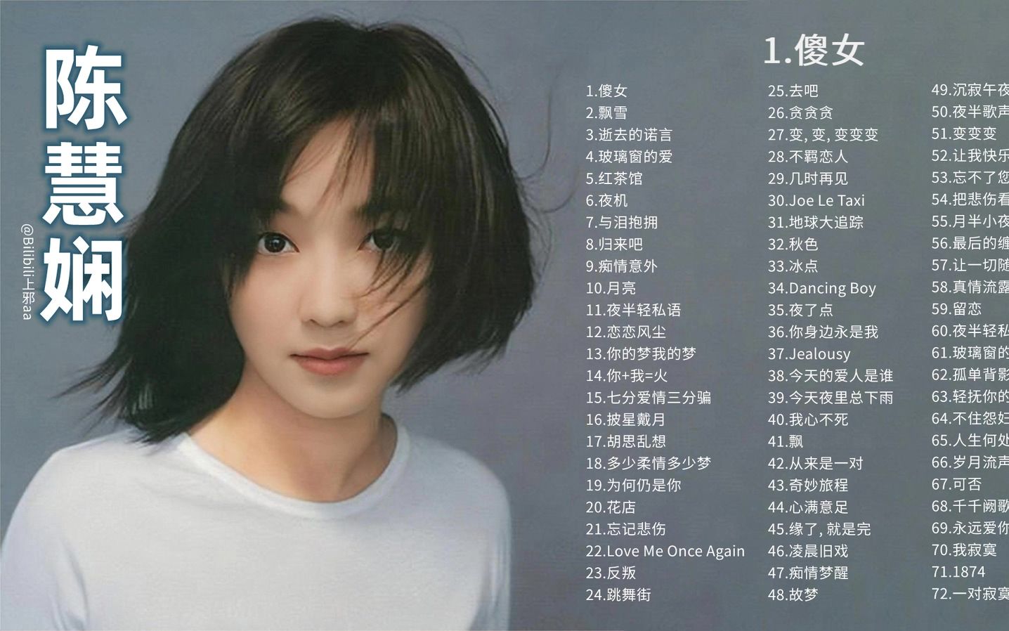 【陈慧娴】陈慧娴72首珍藏版经典好听的歌曲合集!