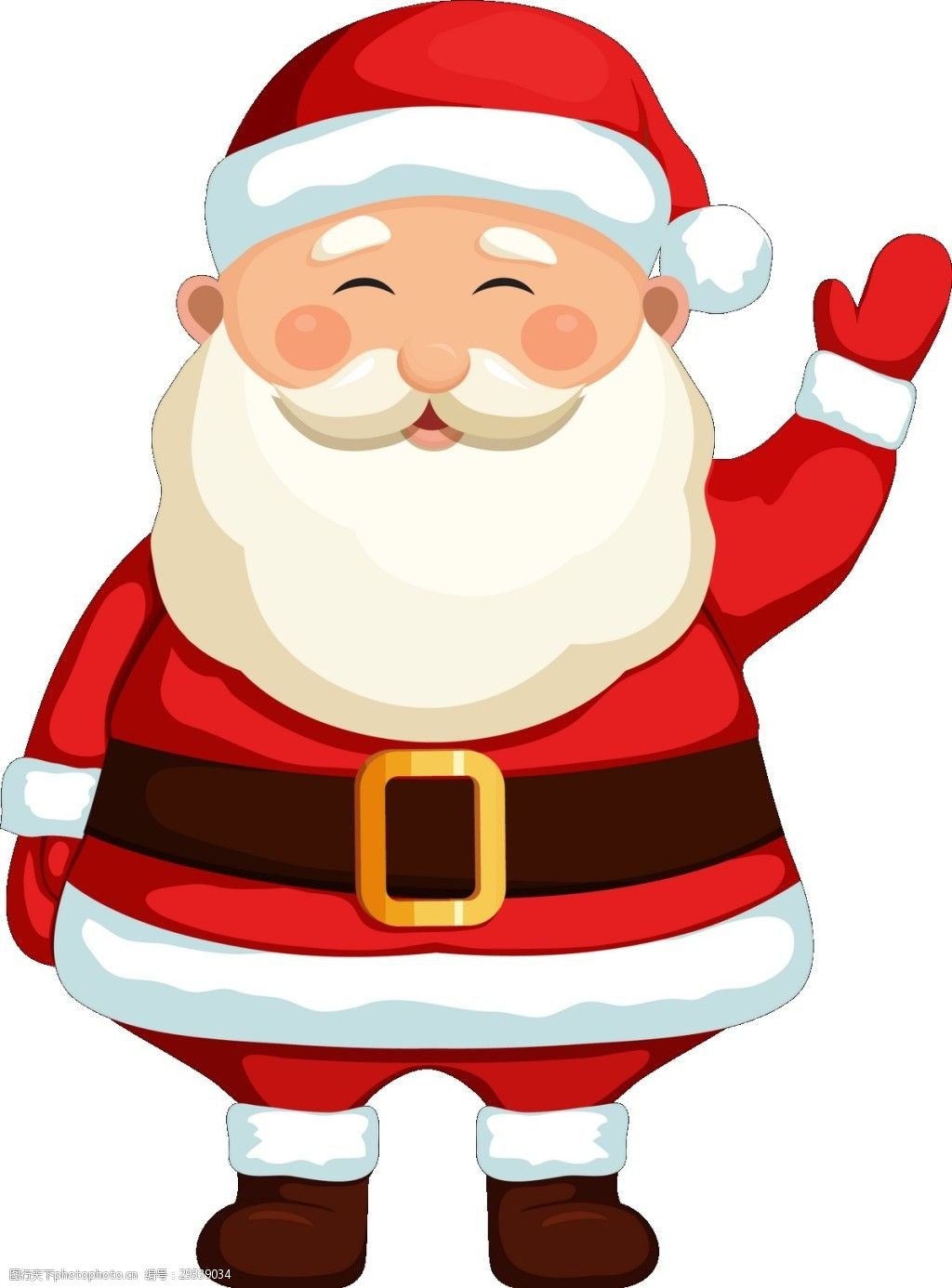 举手的卡通圣诞老人