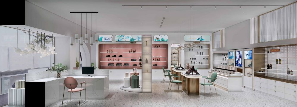 化妆品专卖店装修图 化妆品专柜装修