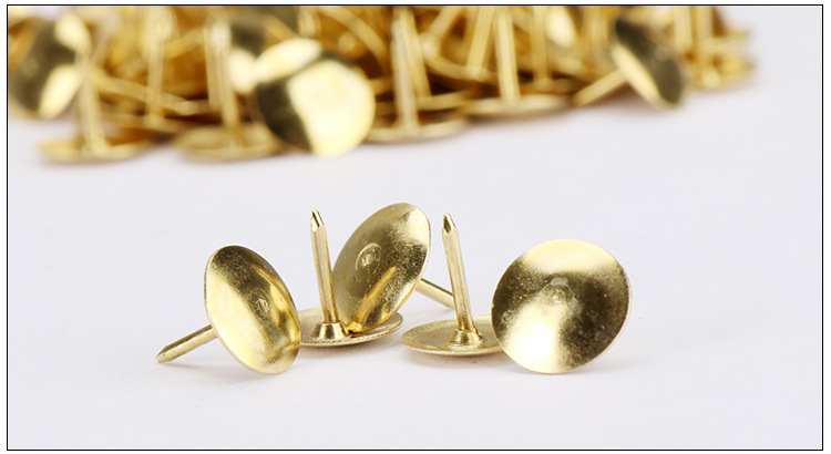 厂家批发环保镀铜圆头图钉 门窗纱窗金色图钉 仿金按钉