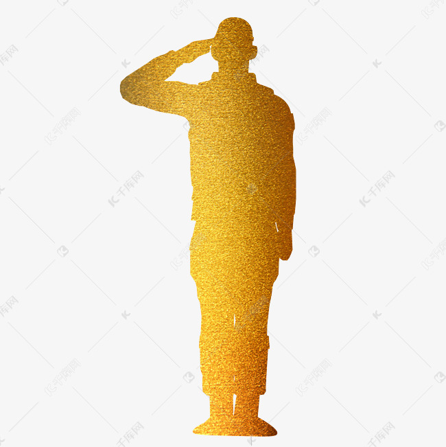 敬礼的金色军人