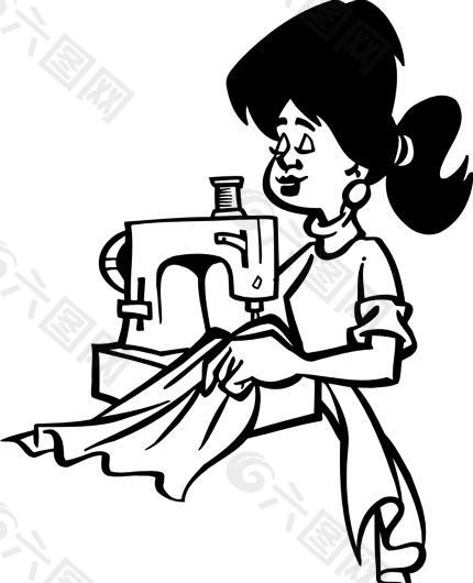 裁缝卡通行业人物矢量素材eps格式0032