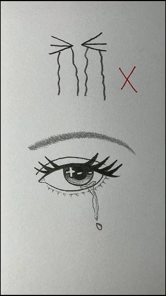 简笔画流泪的眼睛怎么画