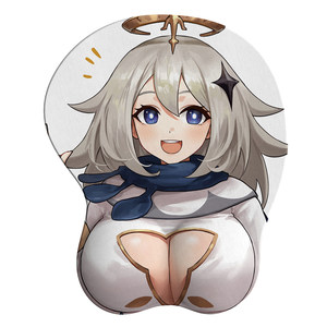 派蒙 3d胸鼠标垫美女二次元立体超大胸原神碧蓝航线游戏日漫护腕