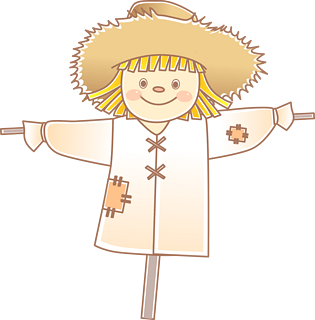 卡通手绘稻草人