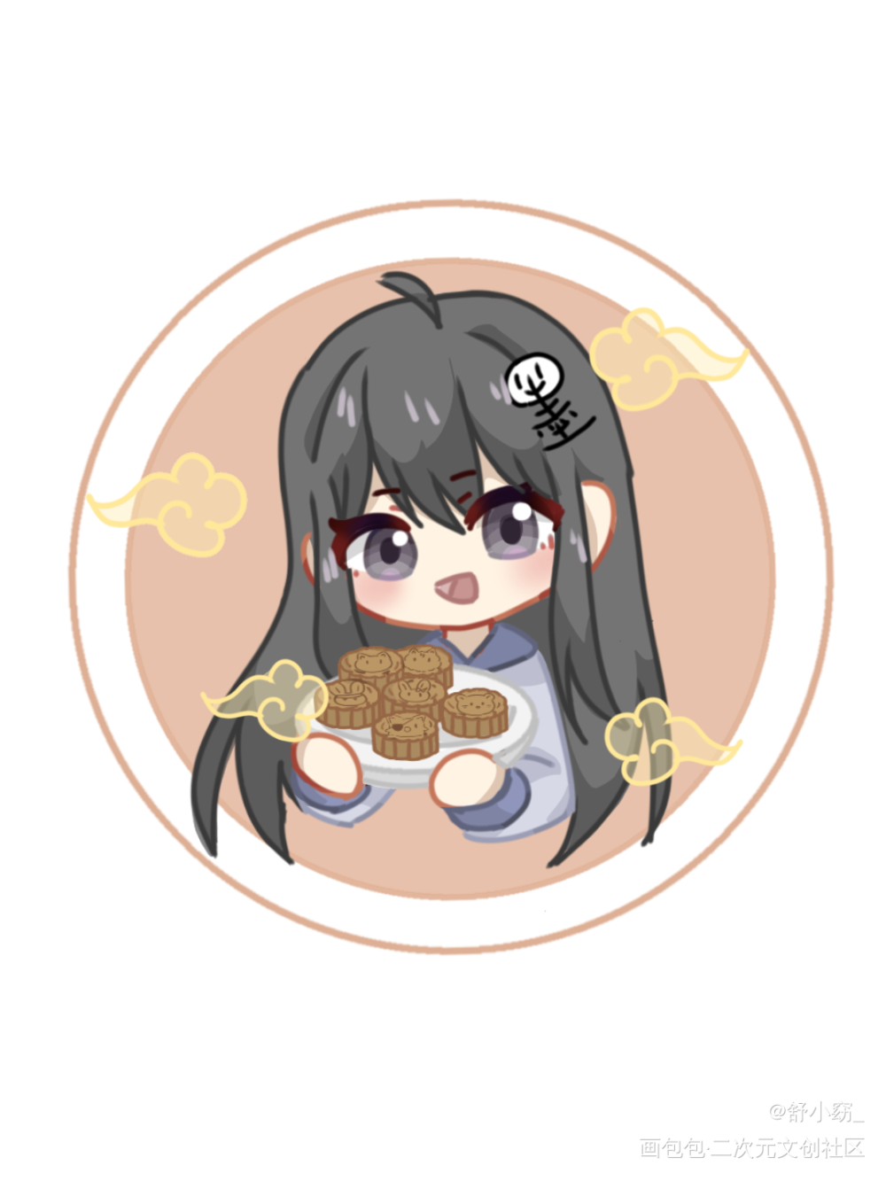 中秋?_墨香铜臭指绘q版绘画作品