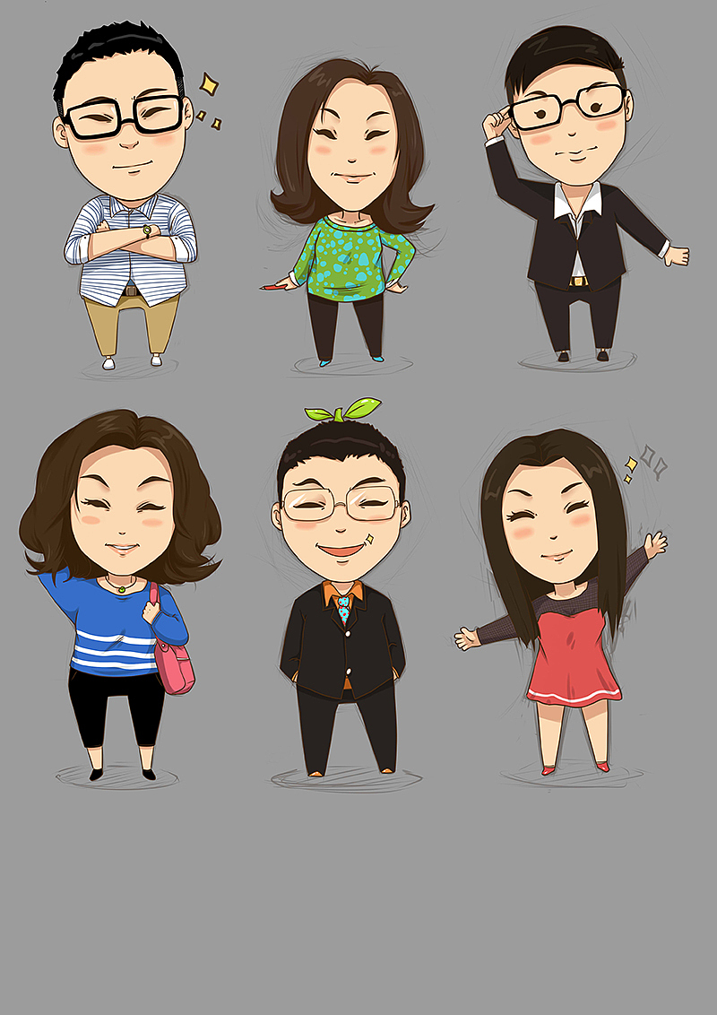 公司同事人物形象插画|插画|商业插画|张彭彭设计笔记_原创作品-站酷