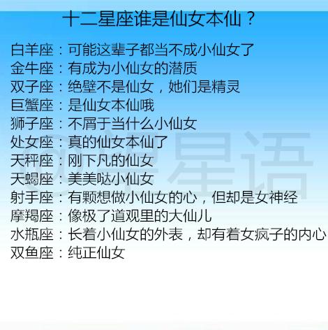 十二星座谁是仙女本仙?十二星座什么时候情话说得最多?