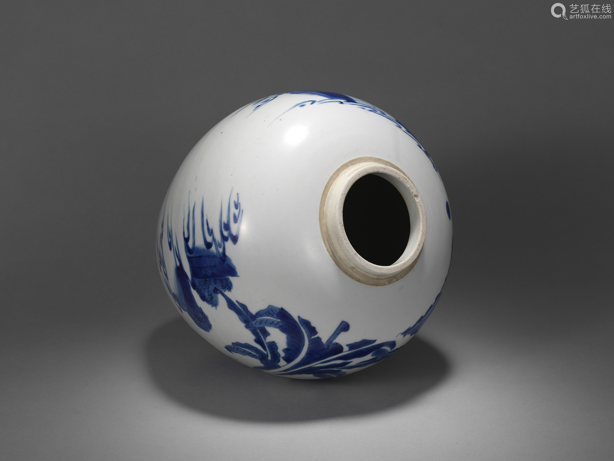 清康熙青花平升三级图罐