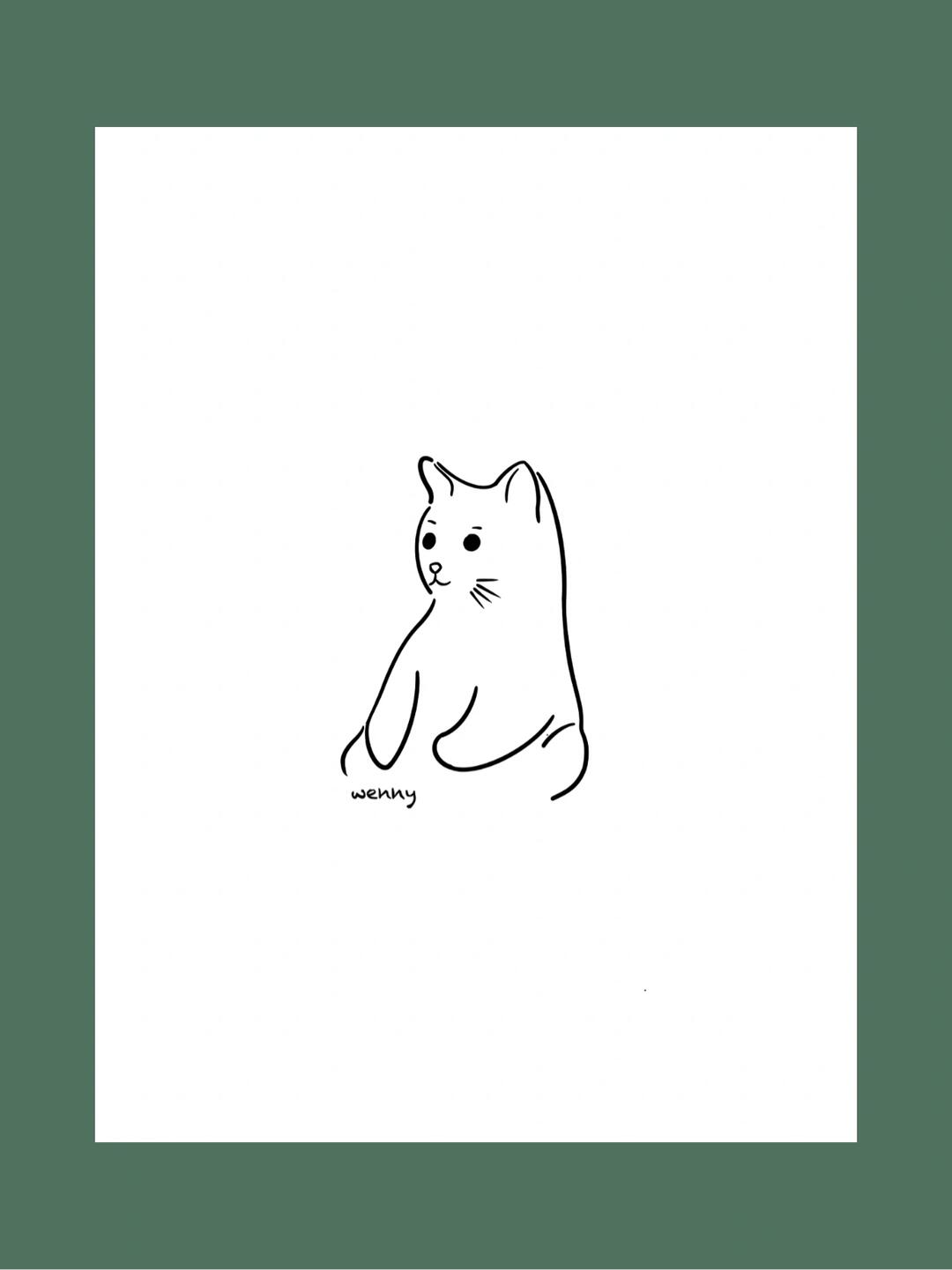 ins风极简手绘商用logo线条图案宠物简笔画