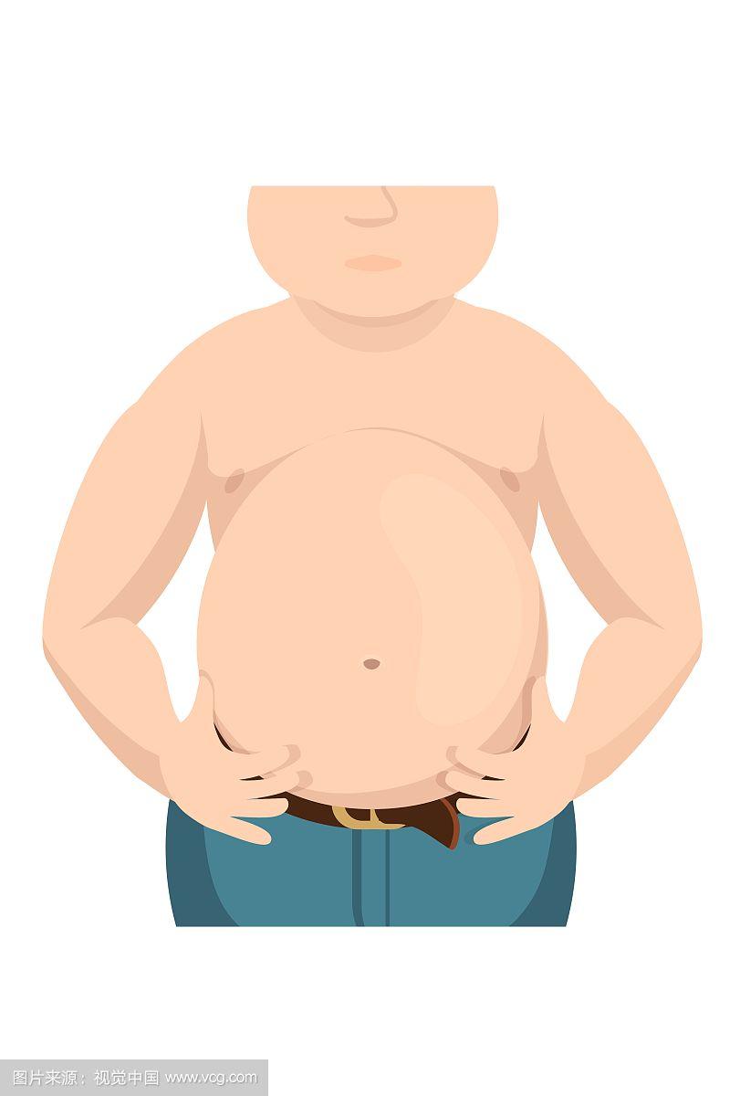 腹部胖胖的男人大肚子
