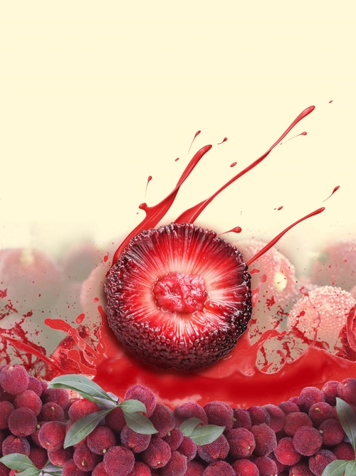 当季鲜果酸甜杨梅促销海报背景